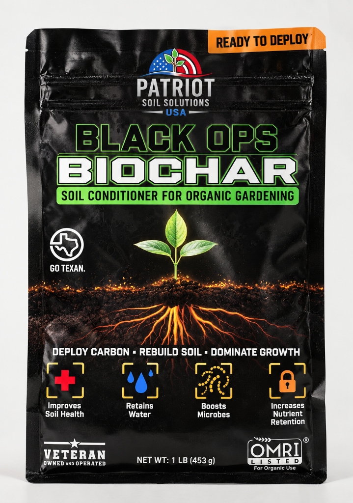 Black Ops Biochar retail bag — Patriot Soil Solutions
